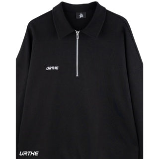 URTHE - เสื้อสเวตเตอร์ แขนยาว คอปก รุ่น ZIP SWEATER
