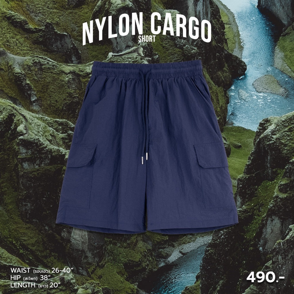 Urthe - กางเกงคาร์โก้ ขาสั้น ผ้าร่ม รุ่น NYLON CARGO SHORT