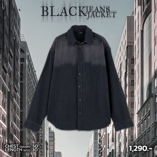 Urthe - เสื้อแจ็คเก็ตยีนส์ รุ่น THE BLACK JEANS JACKET