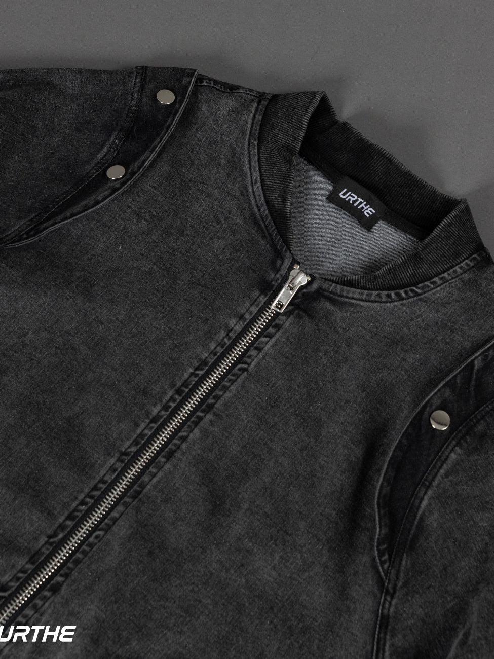 URTHE - เสื้อแจ็คเก็ตยีนส์ แขนยาว ผ้าฟอก รุ่น DENIM JK 2.0