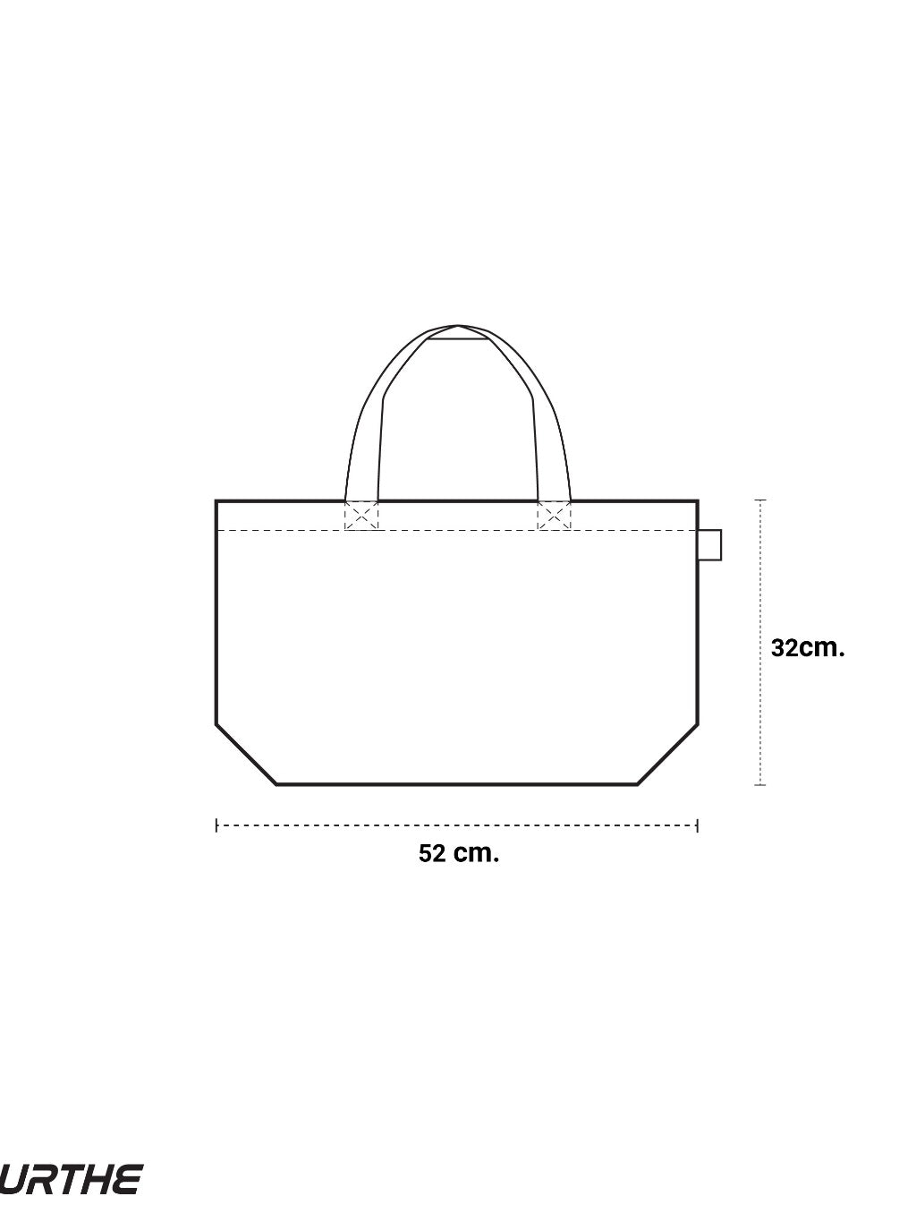 URTHE - กระเป๋าถือ ผ้ายีนส์ สกรีนโลโก้ 3D รุ่น THE DENIM TOTE BAG