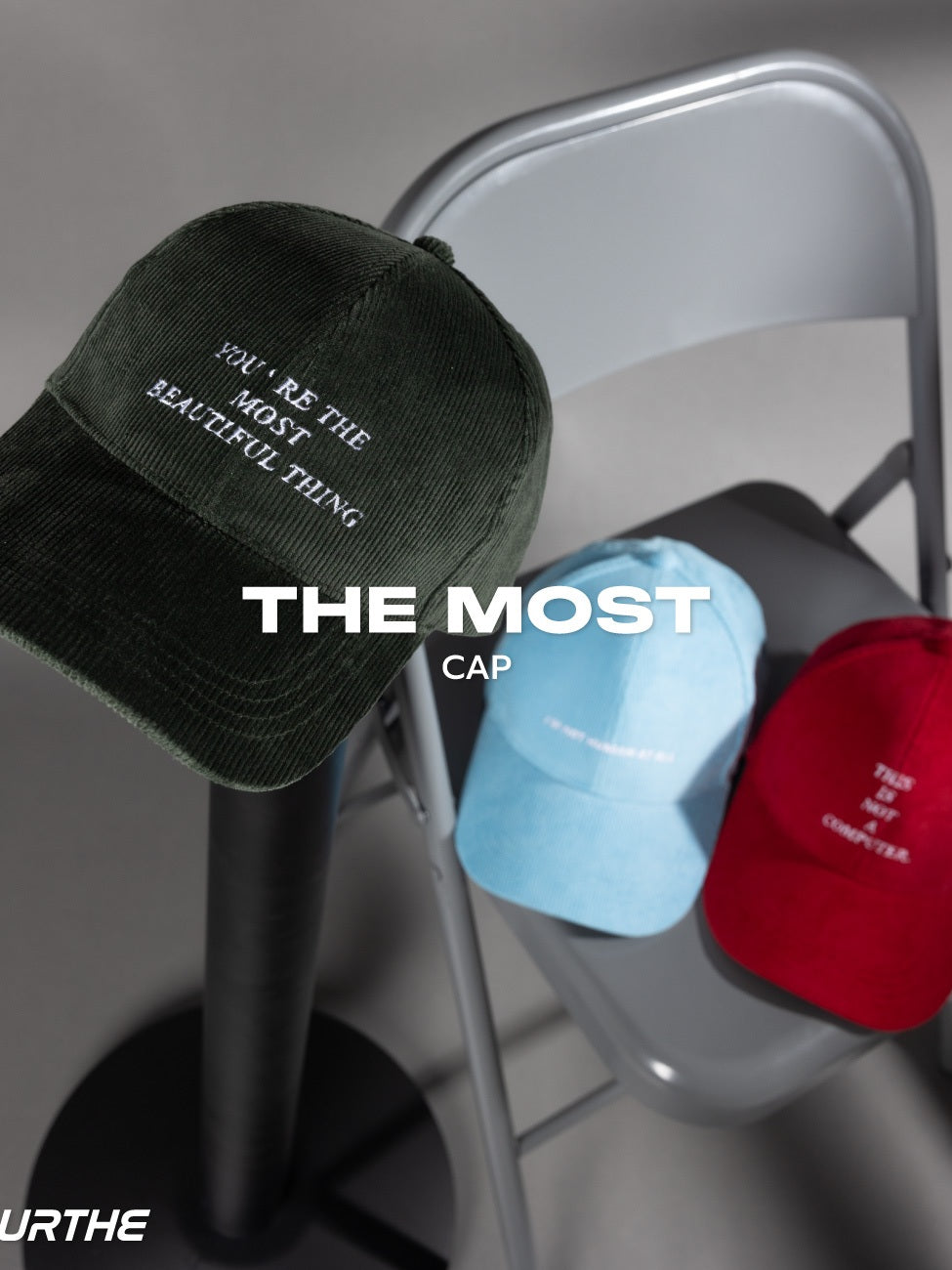 URTHE - หมวกแก๊ป ลูกฟูก ปักลาย รุ่น THE MOST CAP