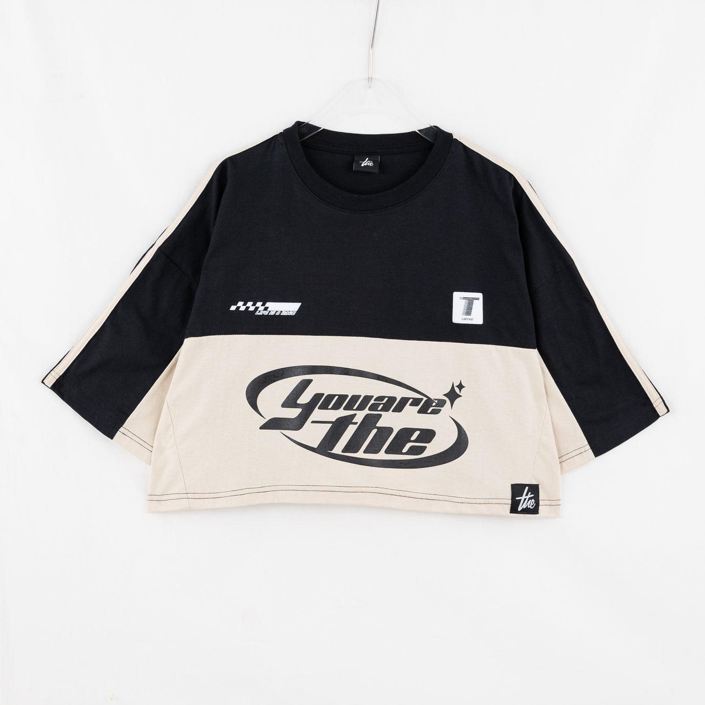 URTHE - เสื้อยืดแขนสั้น OVERSIZE สกรีนลาย รุ่น Life is a Race