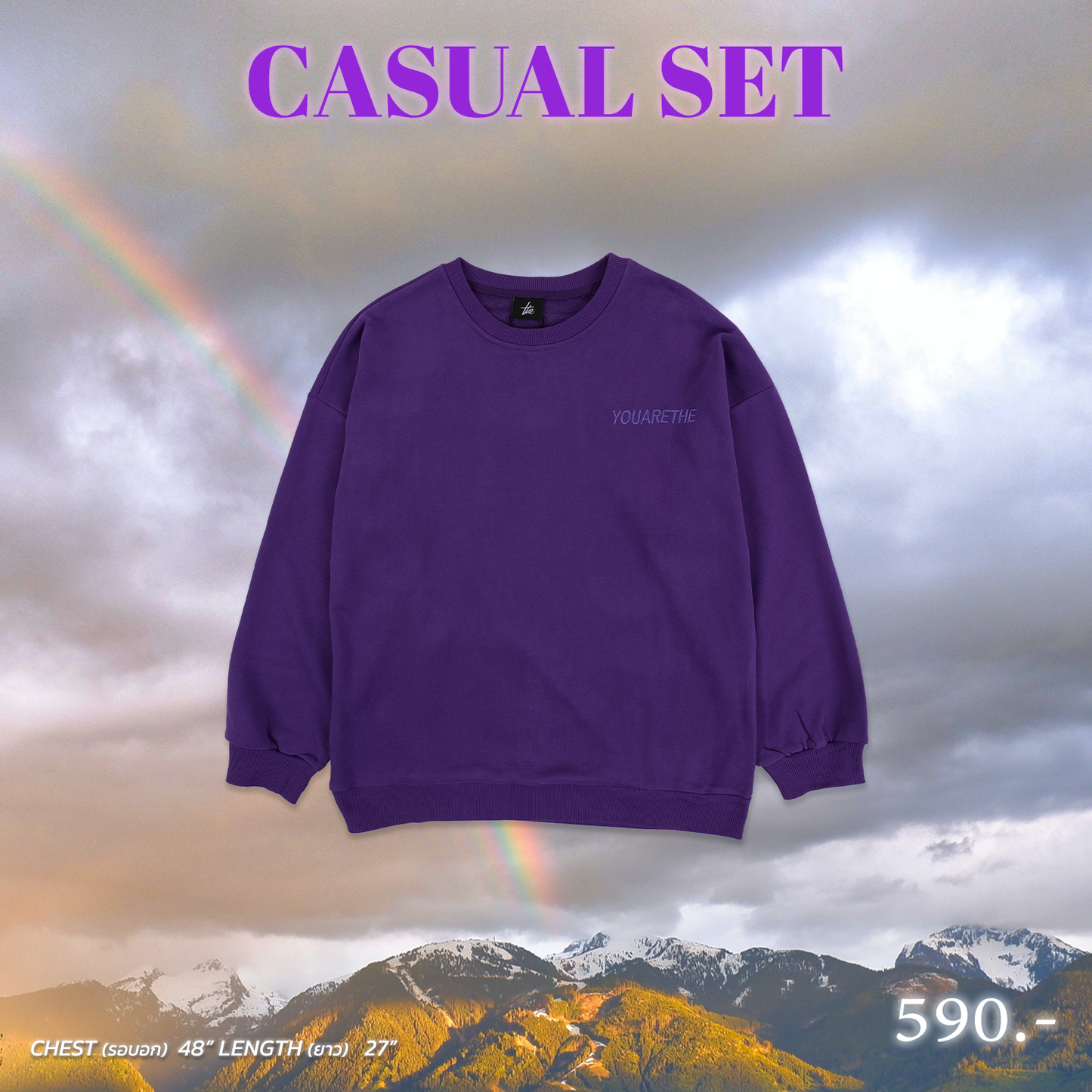 URTHE - เสื้อสเวอเตอร์ แขนยาว รุ่น YOU ARE THE CASUAL SWEATER