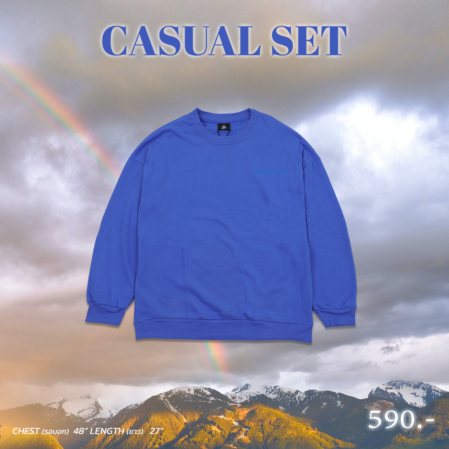 URTHE - เสื้อสเวอเตอร์ แขนยาว รุ่น YOU ARE THE CASUAL SWEATER