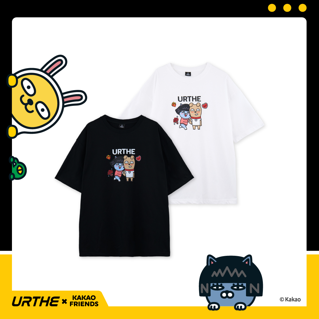 URTHE - เสื้อยืด แขนสั้น Oversize สกรีนลาย รุ่น FRODONEO TS Col. URTHE x KAKAO FRIENDS