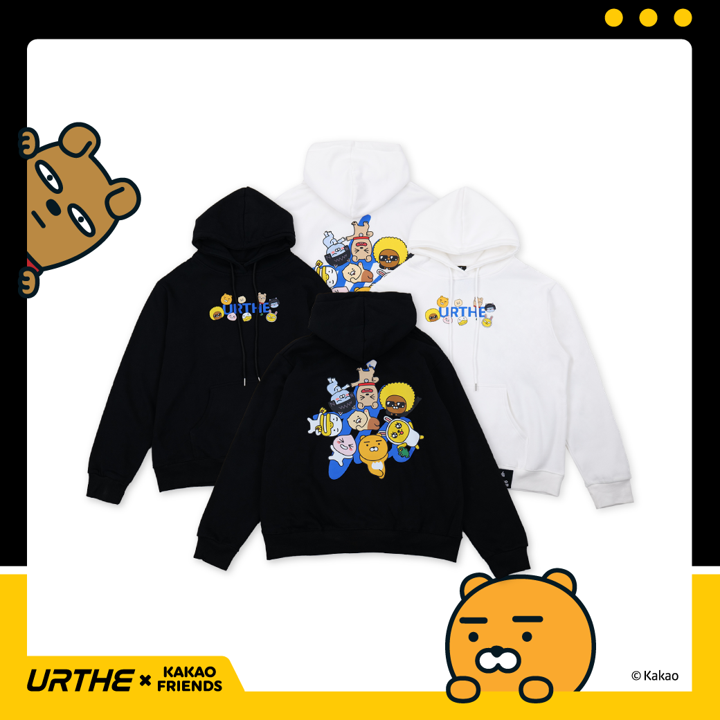 URTHE - เสื้อฮู้ด แขนยาว Oversize สกรีนลาย รุ่น HOODIE ALLKAKAO Col. URTHE x KAKAO FRIENDS