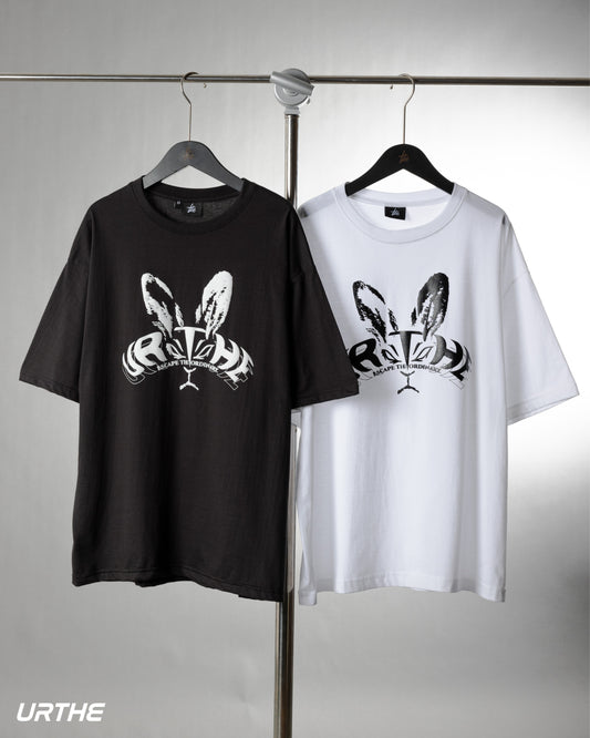 URTHE - เสื้อยืด แขนสั้น Oversize สกรีนลาย  รุ่น BAD BUNNY