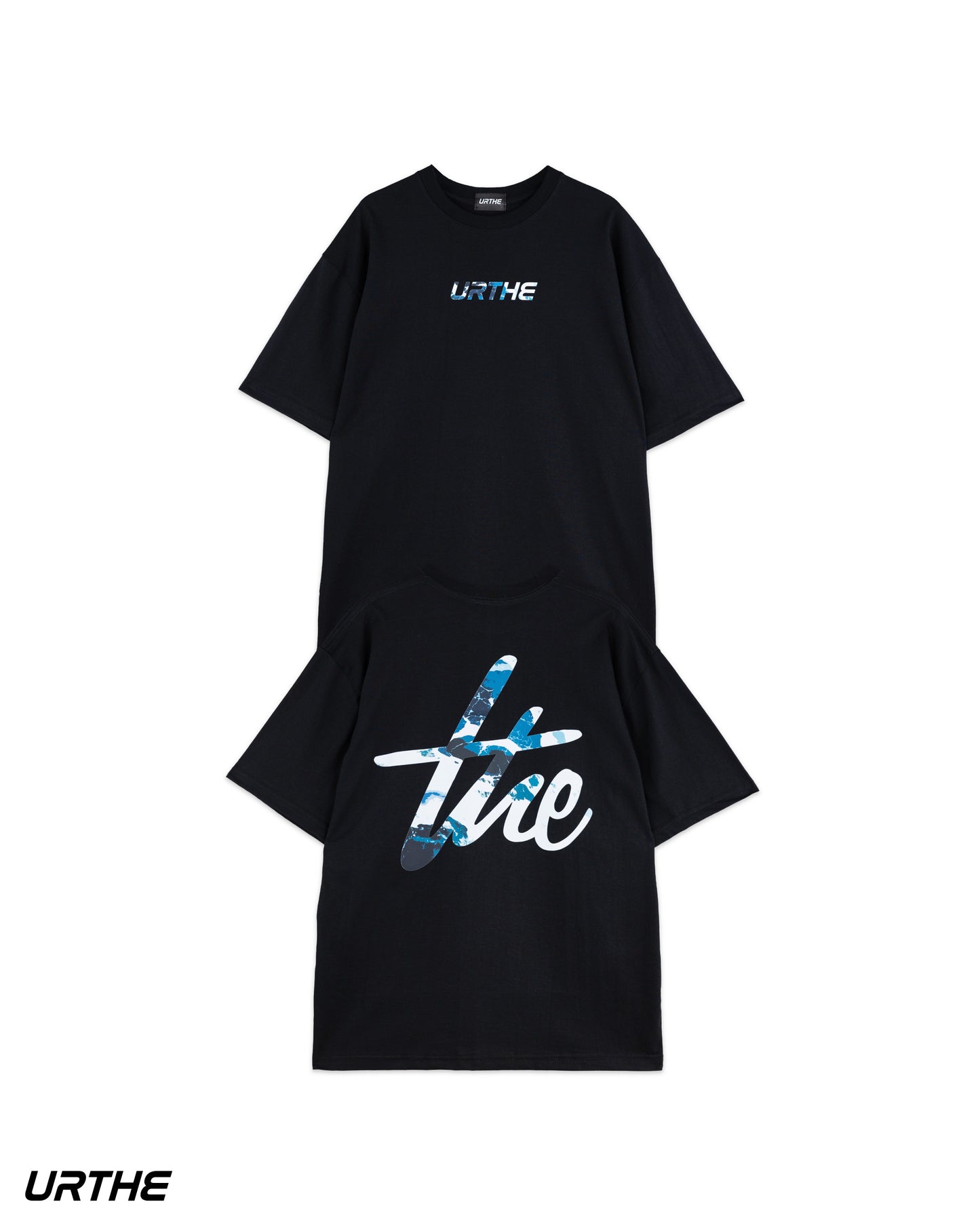 URTHE - เสื้อยืด แขนสั้น พิมพ์ลาย Col. DFT BOX LOGO