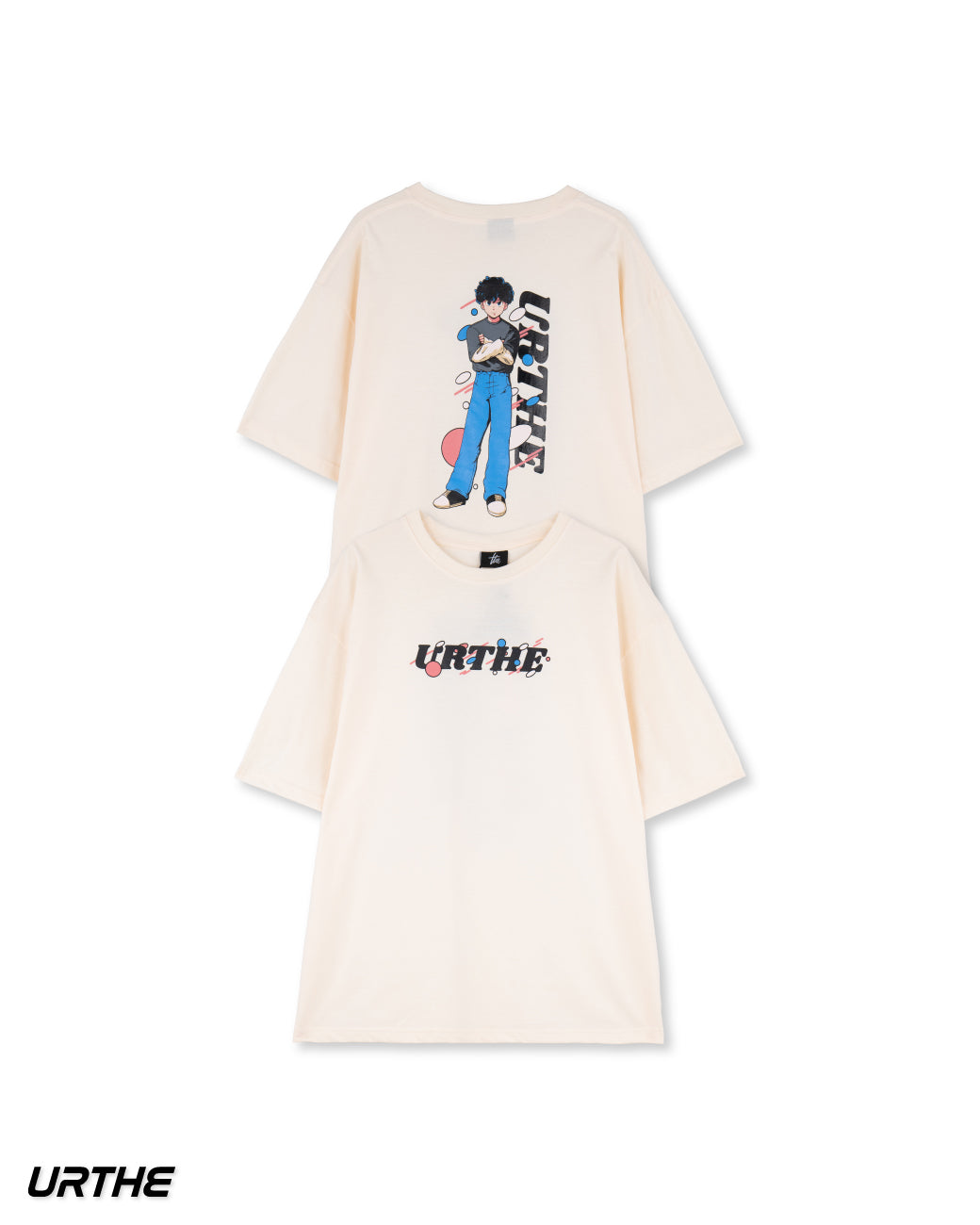 URTHE - เสื้อยืด เเขนสั้น สกรีนลาย รุ่น BOY POP GIRL POP