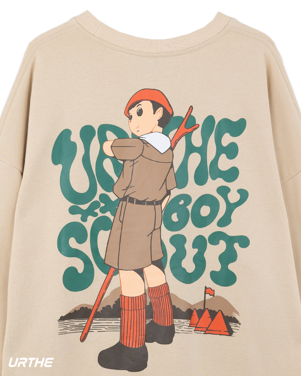 URTHE - เสื้อสเวตเตอร์ แขนยาว สกรีนลาย รุ่น BOY SCOUT SWEATER