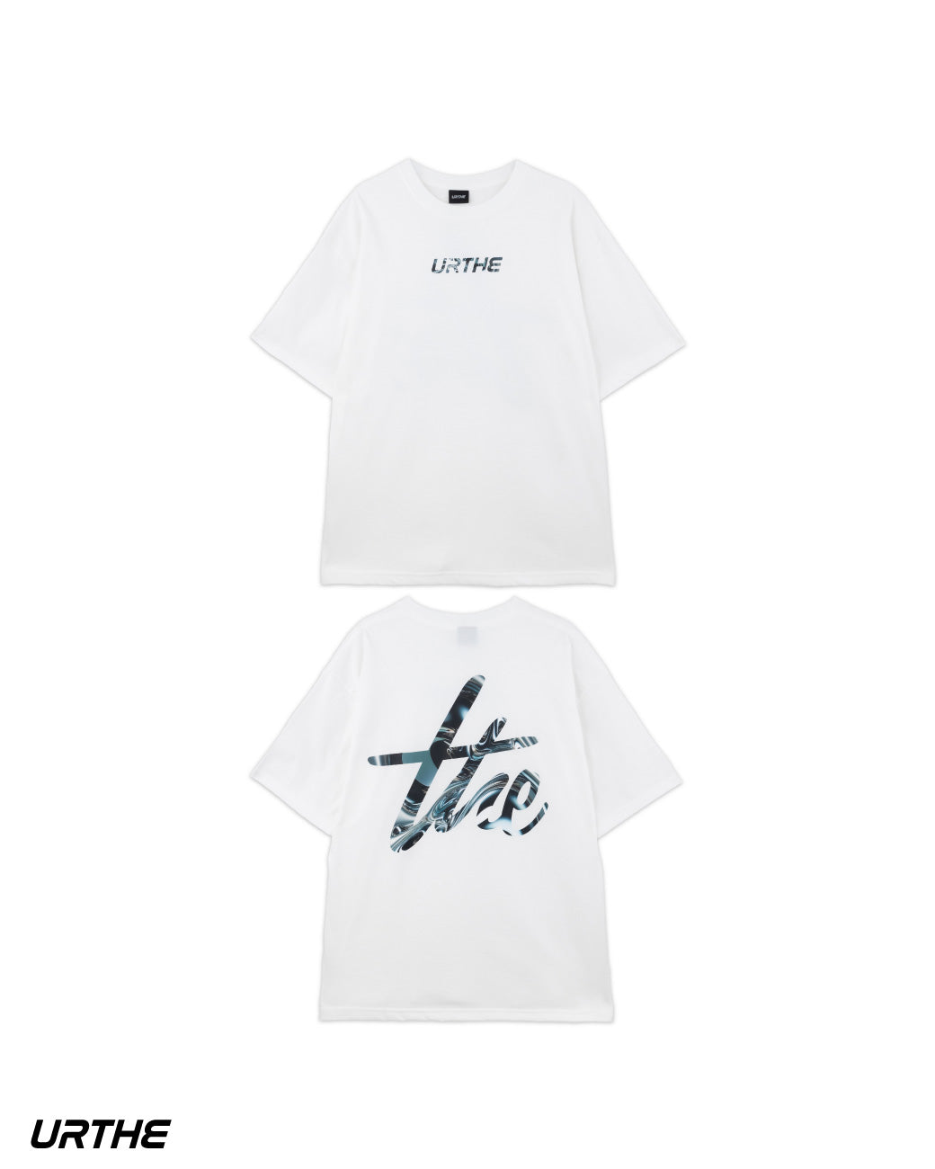 URTHE - เสื้อยืด เเขนสั้น พิมพ์ลาย รุ่น DFT BOX LOGO 2.0