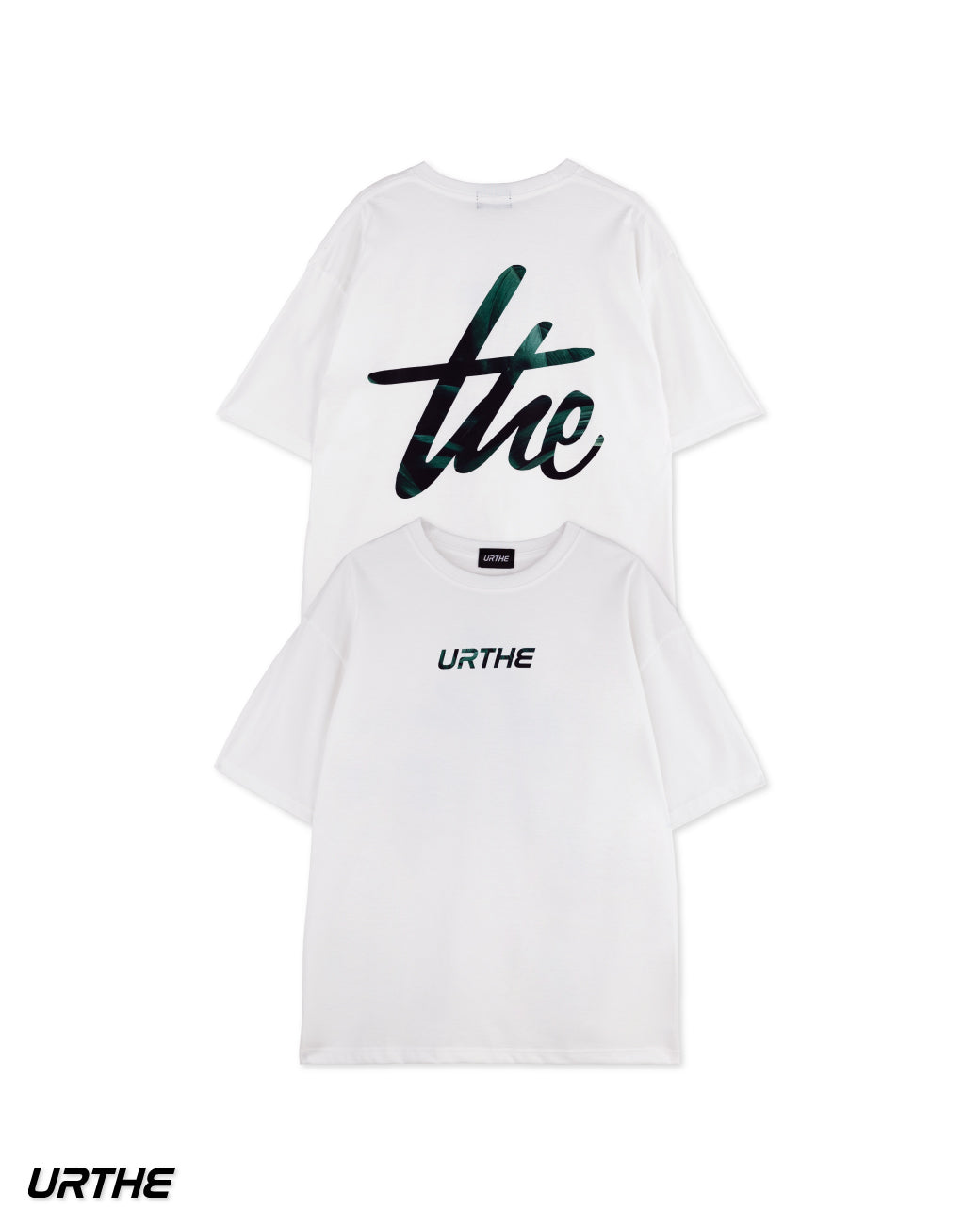 URTHE - เสื้อยืด แขนสั้น พิมพ์ลาย Col. DFT BOX LOGO