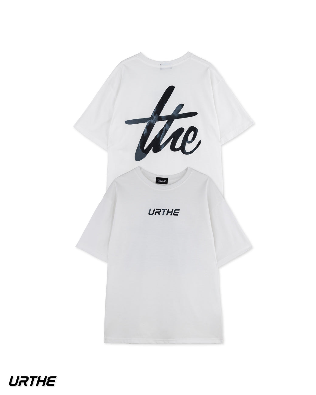 URTHE - เสื้อยืด แขนสั้น พิมพ์ลาย Col. DFT BOX LOGO