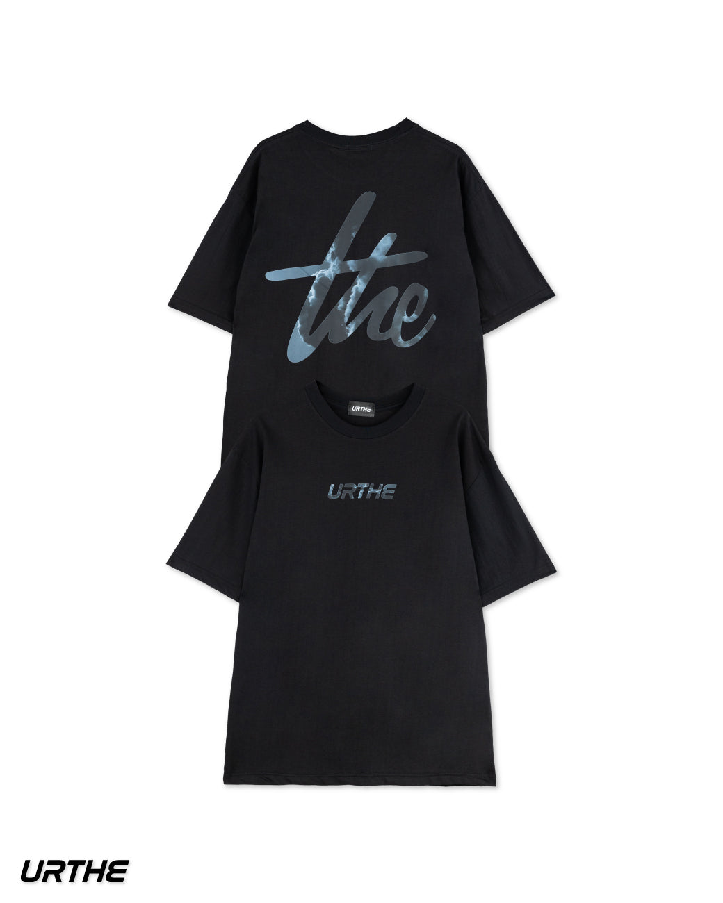 URTHE - เสื้อยืด แขนสั้น พิมพ์ลาย Col. DFT BOX LOGO