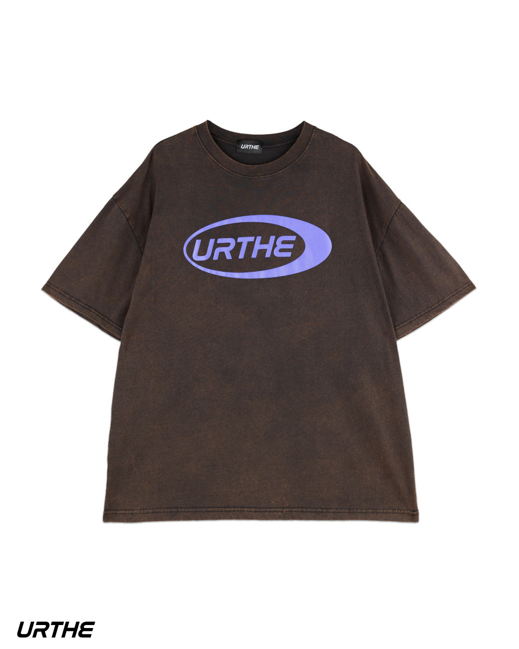 URTHE - เสื้อยืด ผ้าฟอก เเขนสั้น รุ่น DARKGRAY ACID