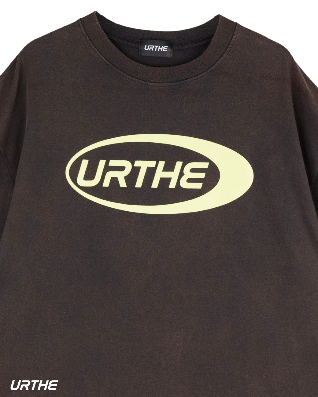 URTHE - เสื้อยืด ผ้าฟอก เเขนสั้น รุ่น DARKGRAY ACID