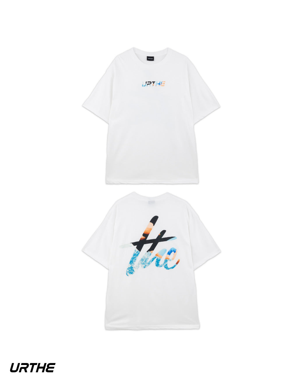 URTHE - เสื้อยืด เเขนสั้น พิมพ์ลาย รุ่น DFT BOX LOGO 2.0