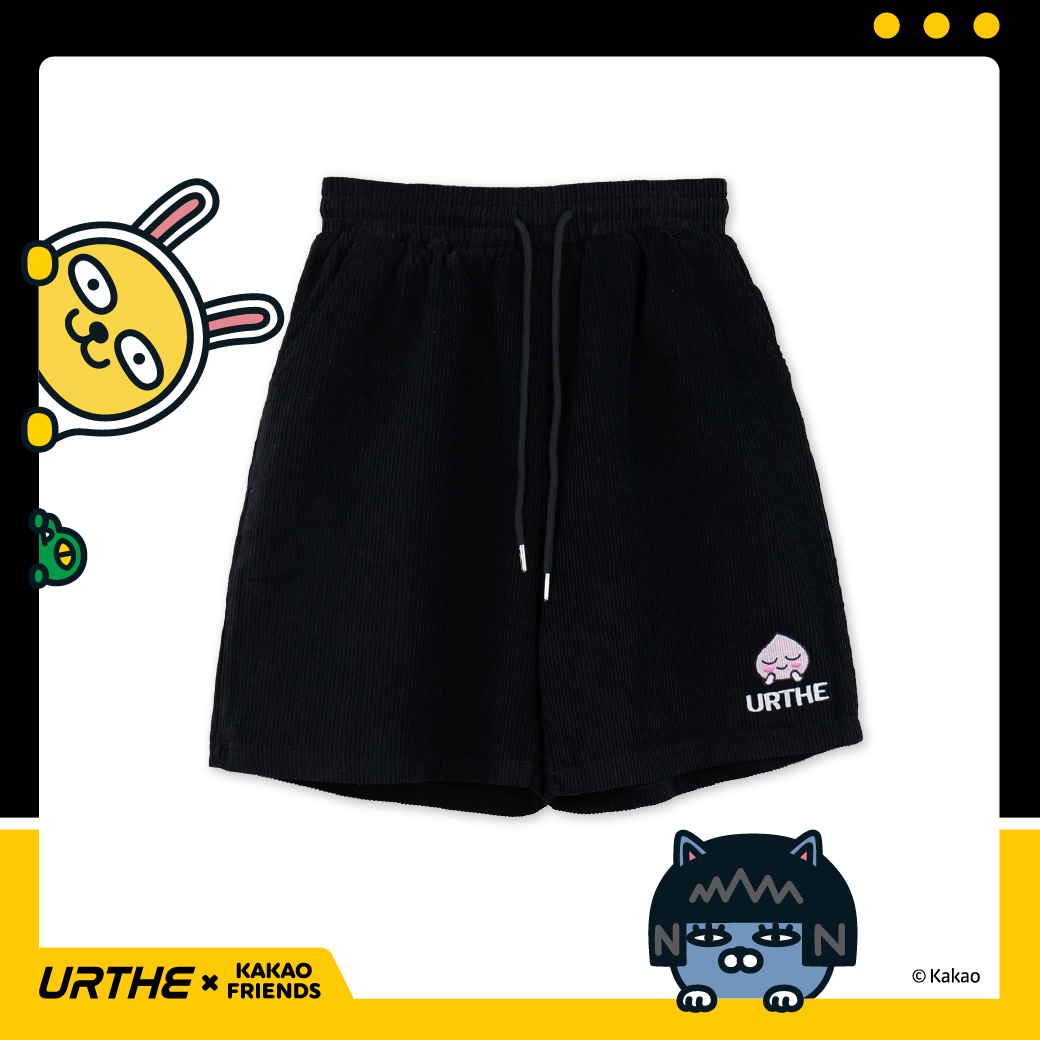 URTHE - กางเกง ขาสั้น ปักลาย รุ่น SHORTS APEACH Col. URTHE x KAKAO FRIENDS