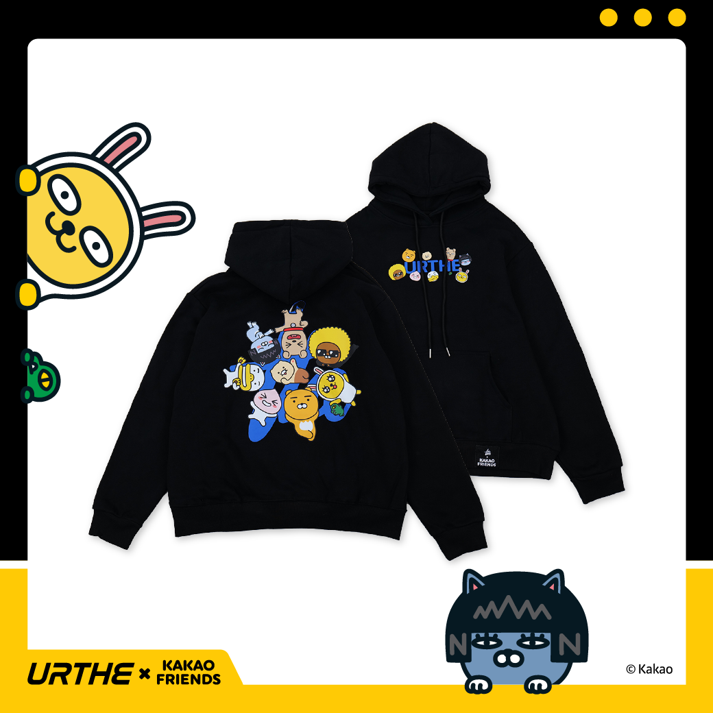 URTHE - เสื้อฮู้ด แขนยาว Oversize สกรีนลาย รุ่น HOODIE ALLKAKAO Col. URTHE x KAKAO FRIENDS