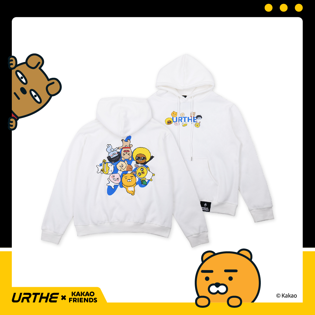 URTHE - เสื้อฮู้ด แขนยาว Oversize สกรีนลาย รุ่น HOODIE ALLKAKAO Col. URTHE x KAKAO FRIENDS