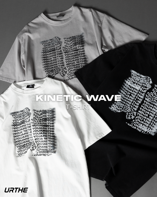 URTHE - เสื้อยืดแขนสั้น สกรีนลาย รุ่น KINETIC WAVE