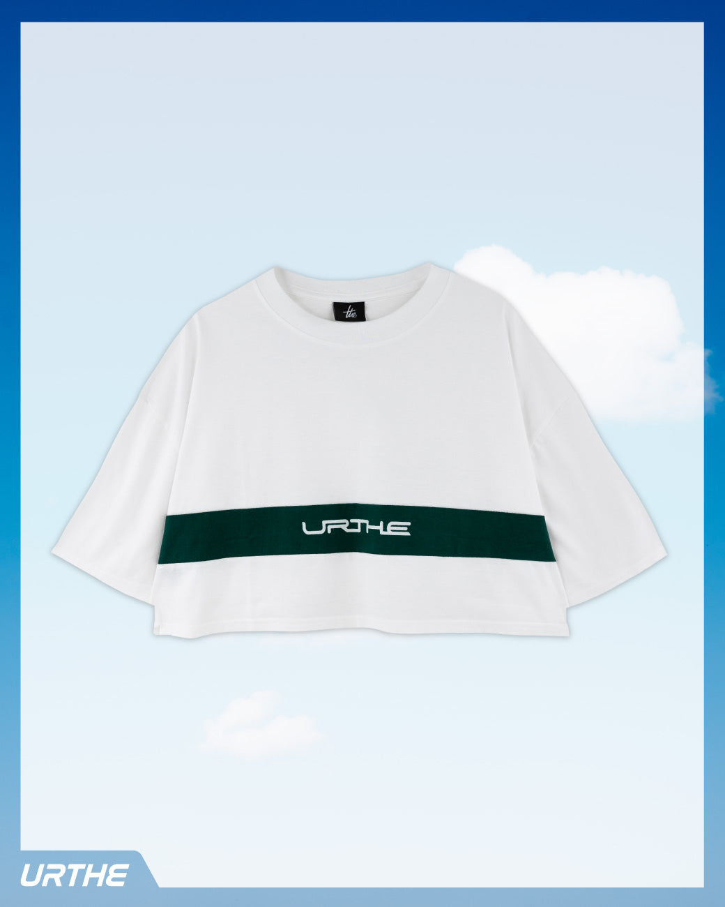 URTHE - เสื้อยืด ครอป แขนสั้น สกรีนลาย รุ่น MINI CUT OFF