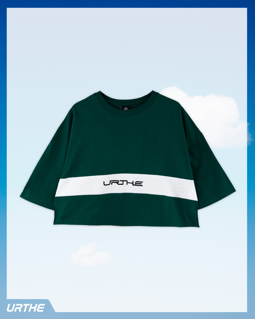 URTHE - เสื้อยืด ครอป แขนสั้น สกรีนลาย รุ่น MINI CUT OFF