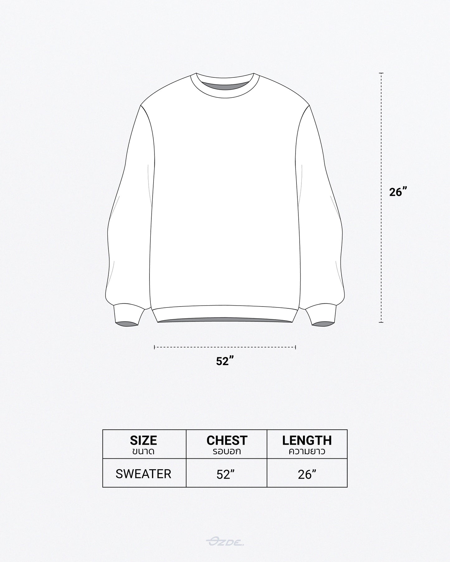 OZDE. - เสื้อสเวตเตอร์ เเขนยาว ผ้าฟอก รุ่น OZDE MOON SWEATER