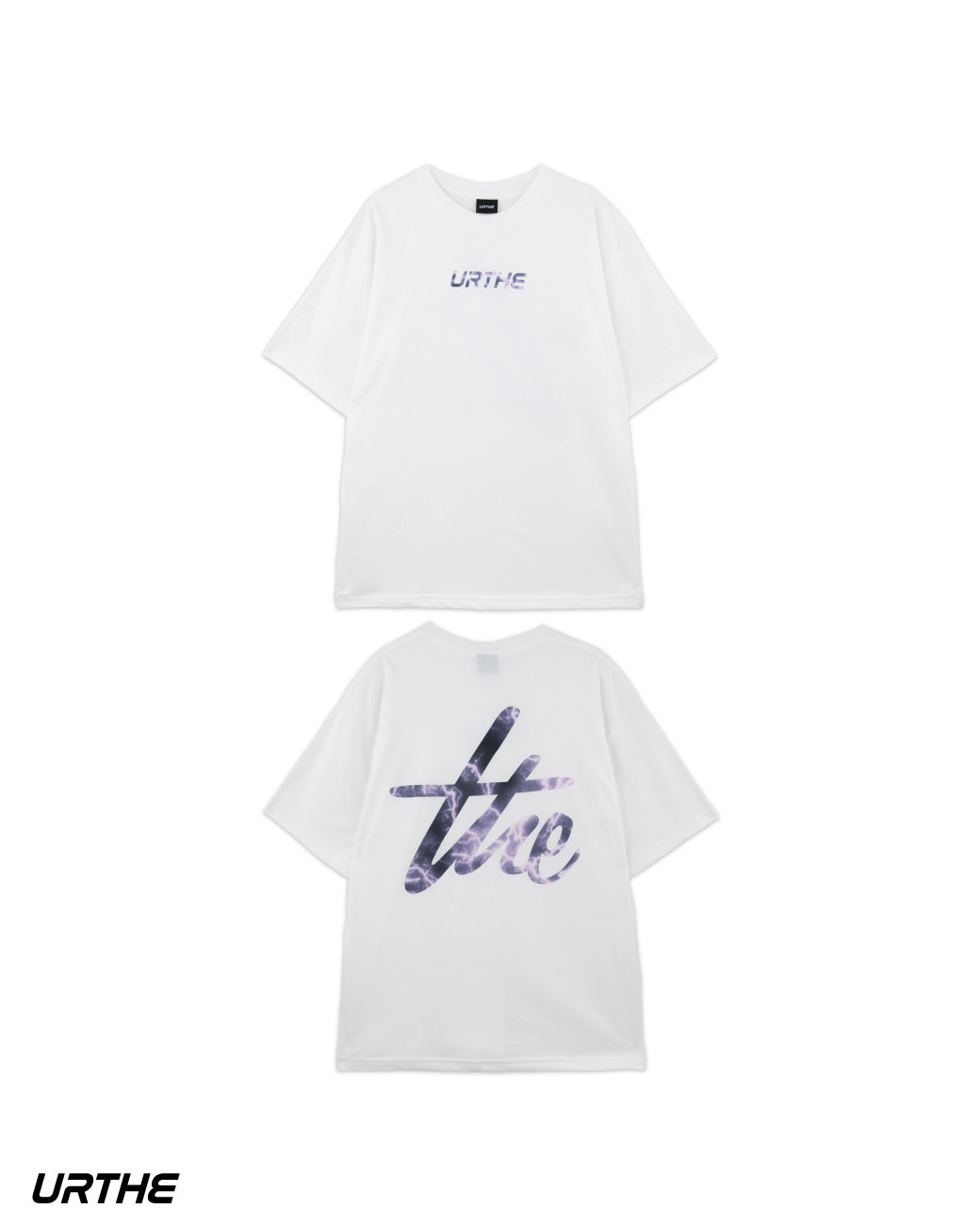 URTHE - เสื้อยืด เเขนสั้น พิมพ์ลาย รุ่น DFT BOX LOGO 2.0