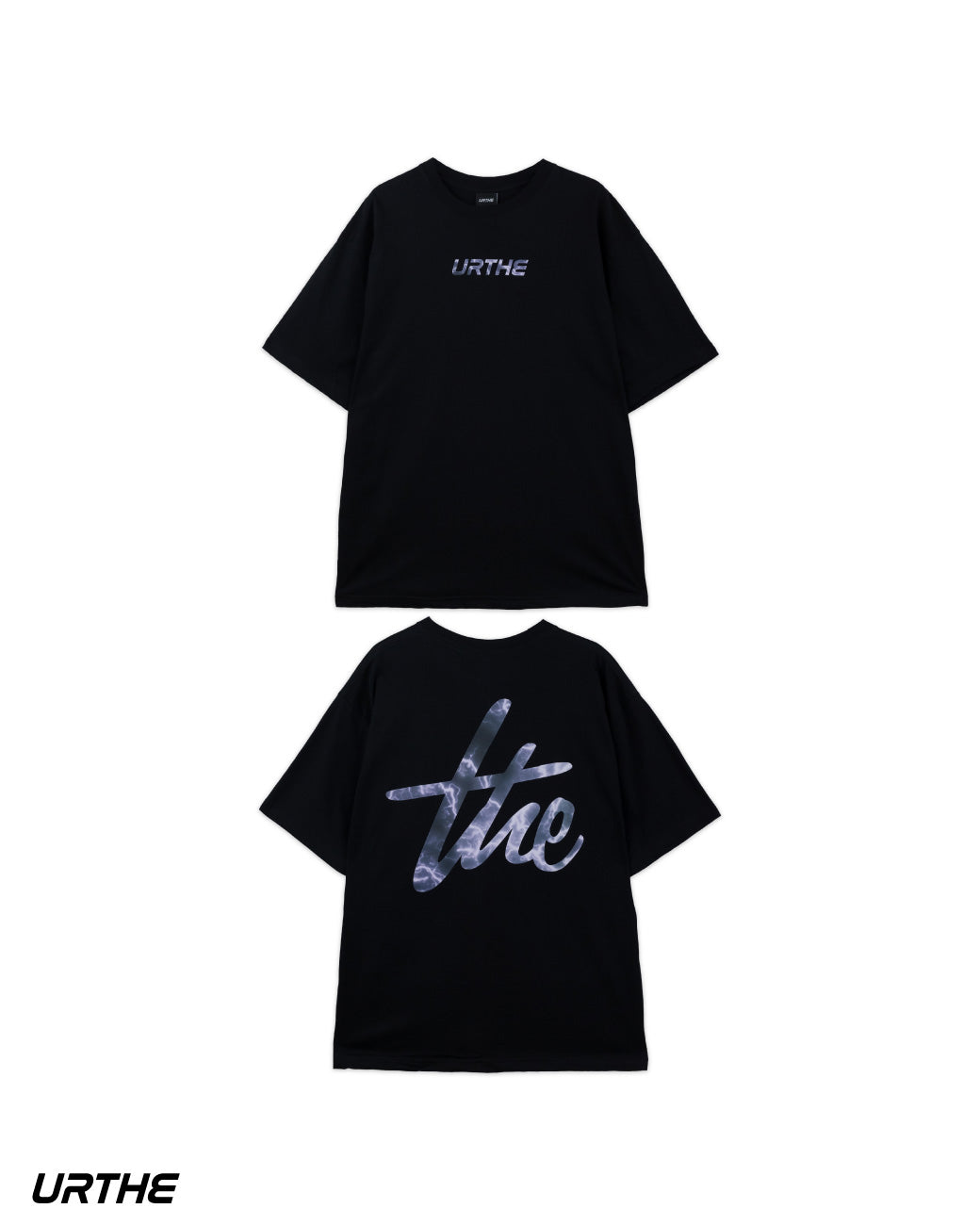 URTHE - เสื้อยืด เเขนสั้น พิมพ์ลาย รุ่น DFT BOX LOGO 2.0