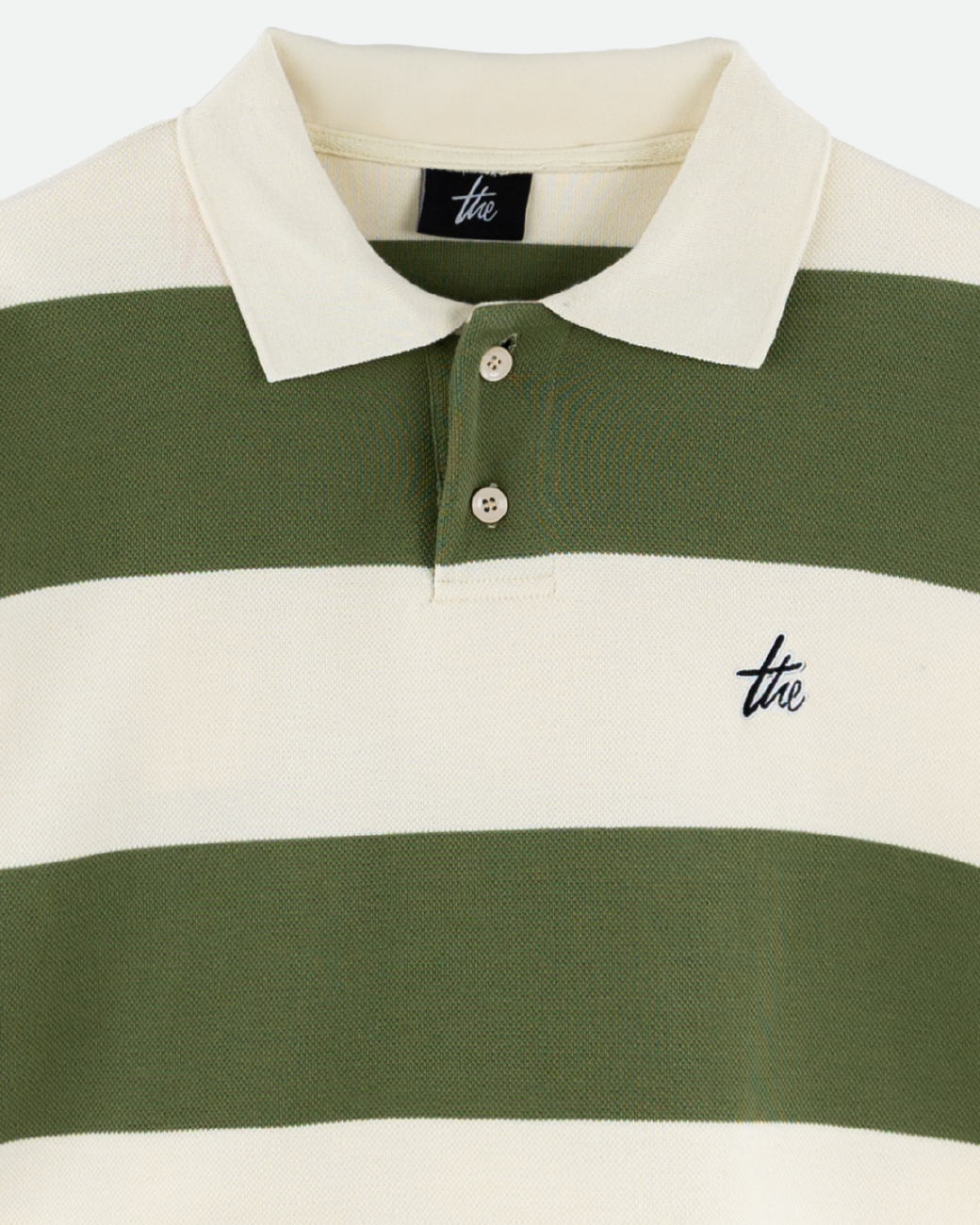 URTHE - เสื้อโปโล ครอป แขนสั้น ลายทาง รุ่น STRIPED POLO