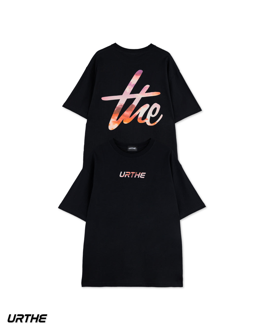 URTHE - เสื้อยืด แขนสั้น พิมพ์ลาย Col. DFT BOX LOGO