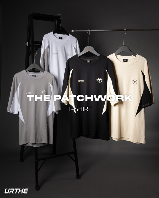 URTHE - เสื้อยืด แขนสั้น Oversize สกรีนลาย รุ่น THE PATCHWORK