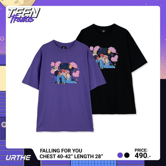 URTHE - เสื้อยืด แขนสั้น สกรีนลาย รุ่น FALLING FOR YOU Col. TEEN TROUBLES