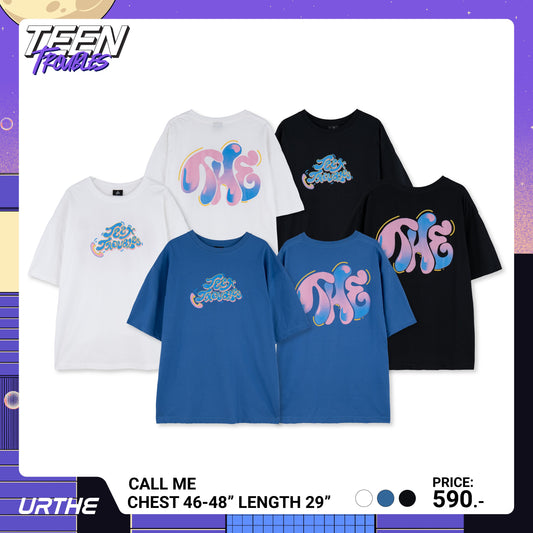 URTHE - เสื้อยืด แขนสั้น สกรีนลาย รุ่น CALL ME Col. TEEN TROUBLES