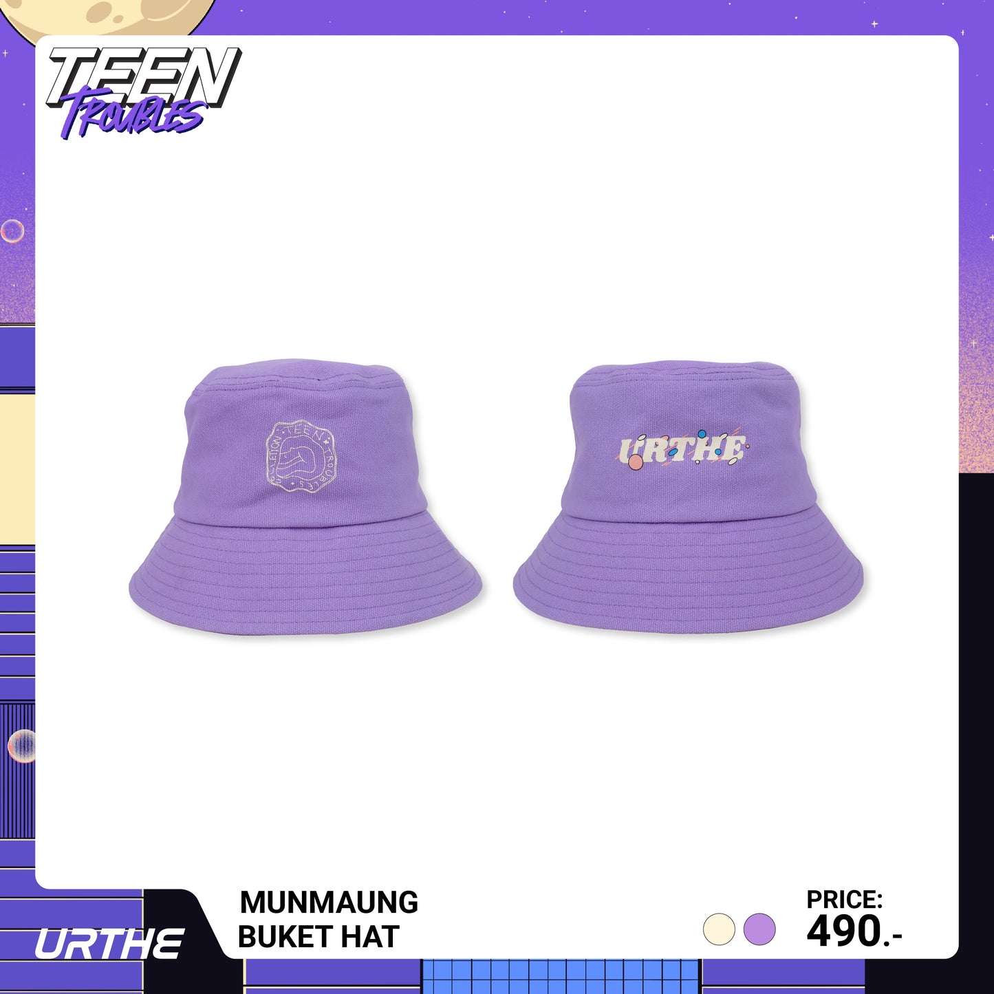 URTHE - หมวกบักเก็ต รุ่น MUNMAUNG BUCKET HAT Col. TEEN TROUBLES