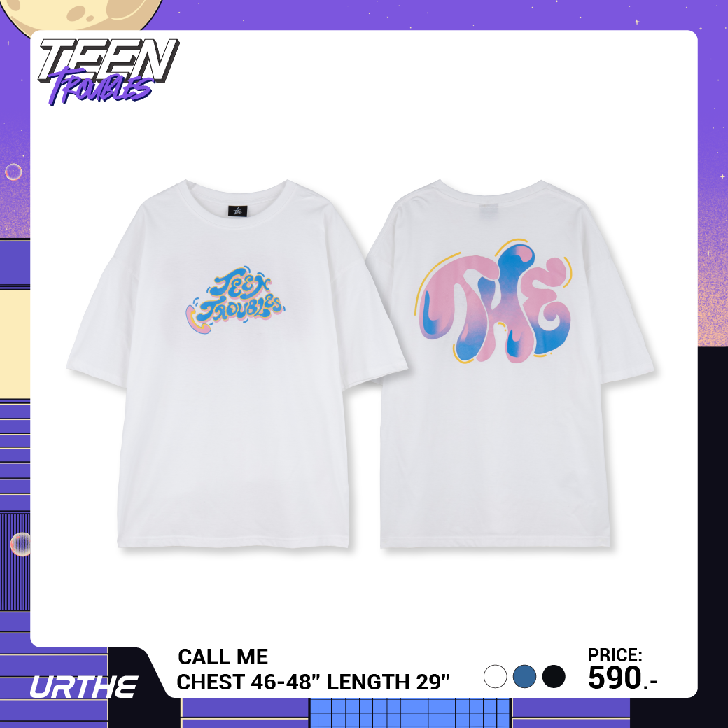 URTHE - เสื้อยืด แขนสั้น สกรีนลาย รุ่น CALL ME Col. TEEN TROUBLES