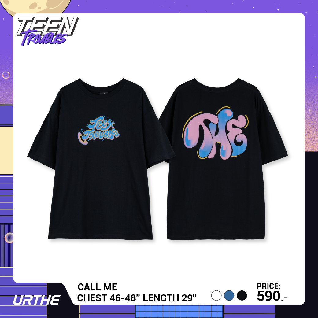 URTHE - เสื้อยืด แขนสั้น สกรีนลาย รุ่น CALL ME Col. TEEN TROUBLES