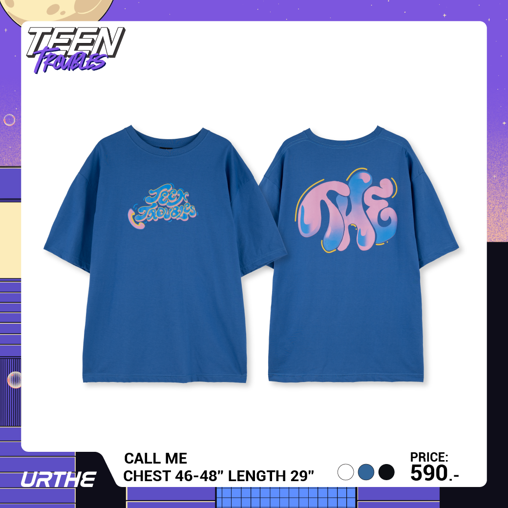 URTHE - เสื้อยืด แขนสั้น สกรีนลาย รุ่น CALL ME Col. TEEN TROUBLES