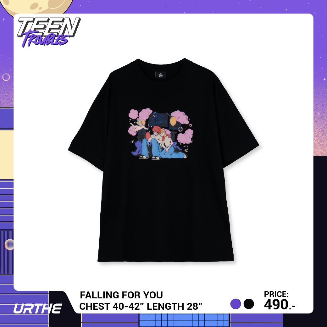 URTHE - เสื้อยืด แขนสั้น สกรีนลาย รุ่น FALLING FOR YOU Col. TEEN TROUBLES