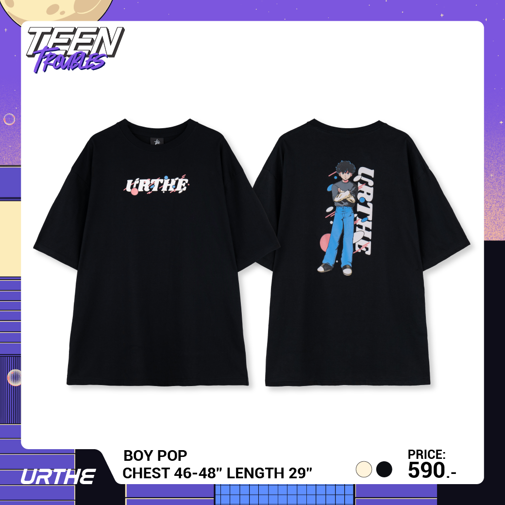 URTHE - เสื้อยืด แขนสั้น สกรีนลาย รุ่น BOY POP Col. TEEN TROUBLES