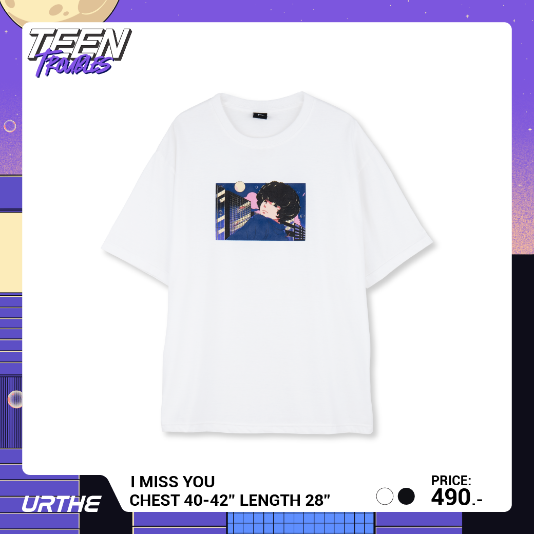 URTHE - เสื้อยืด แขนสั้น สกรีนลาย รุ่น I MISS YOU Col. TEEN TROUBLES