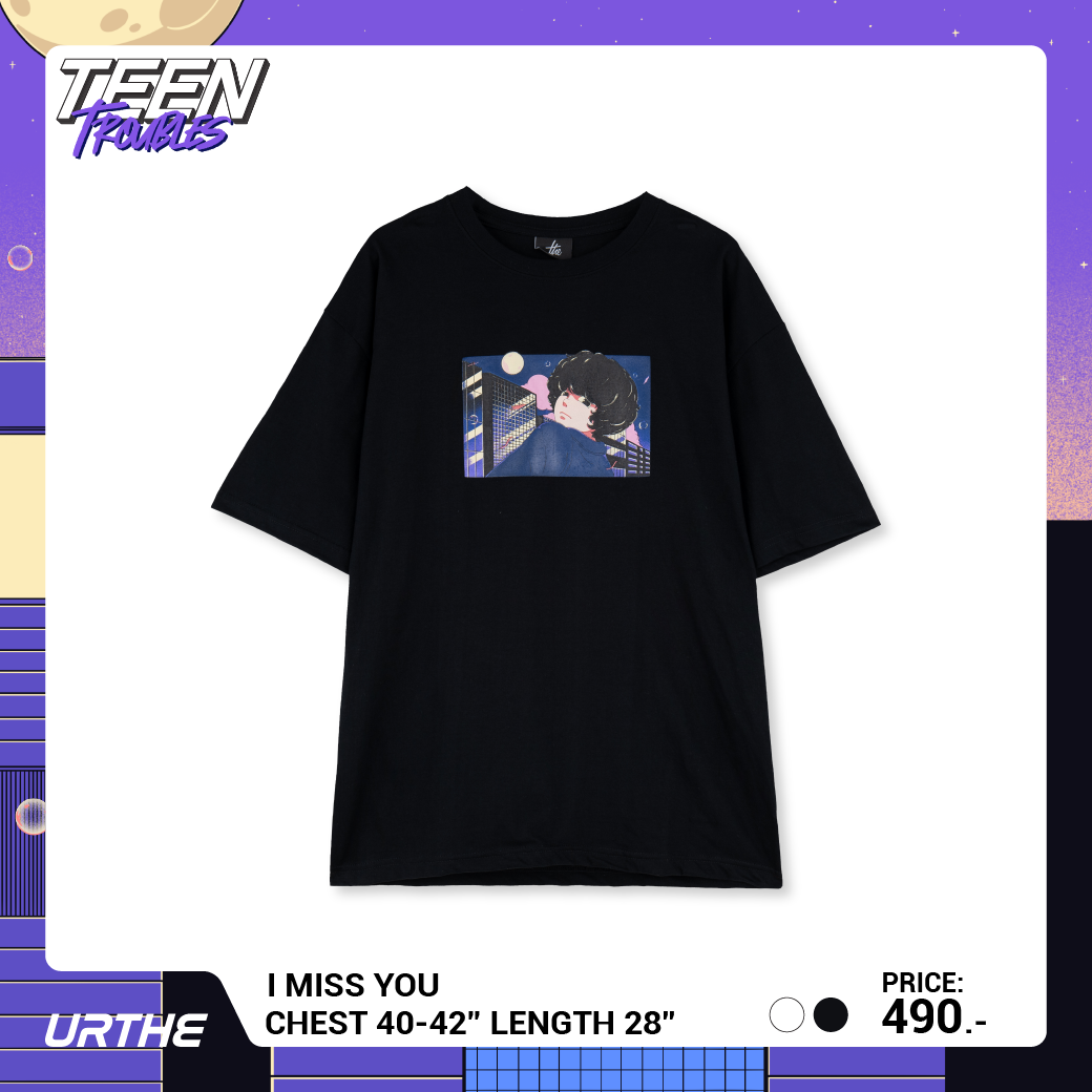 URTHE - เสื้อยืด แขนสั้น สกรีนลาย รุ่น I MISS YOU Col. TEEN TROUBLES