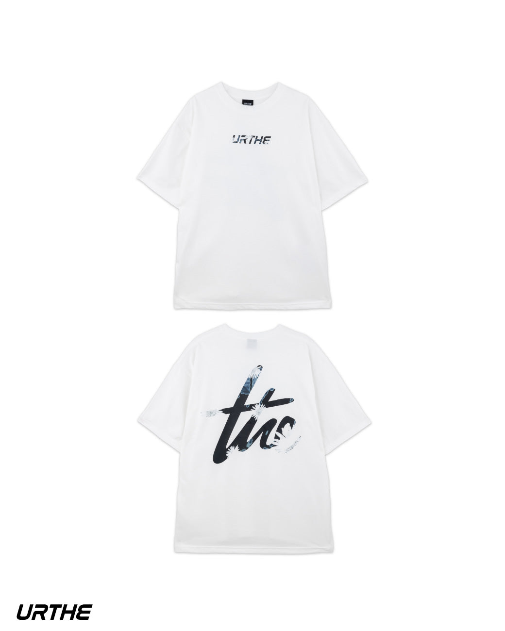 URTHE - เสื้อยืด เเขนสั้น พิมพ์ลาย รุ่น DFT BOX LOGO 2.0