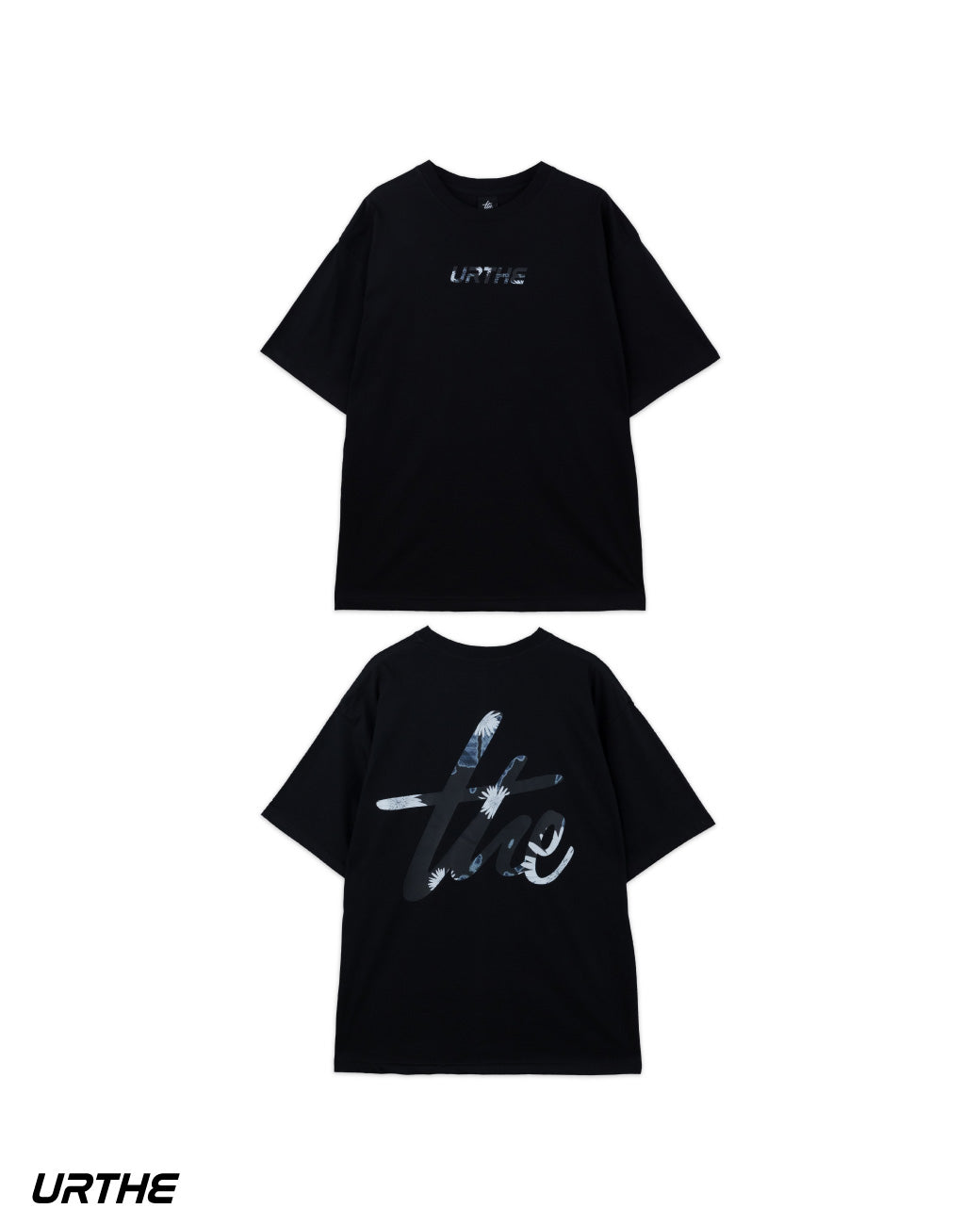 URTHE - เสื้อยืด เเขนสั้น พิมพ์ลาย รุ่น DFT BOX LOGO 2.0