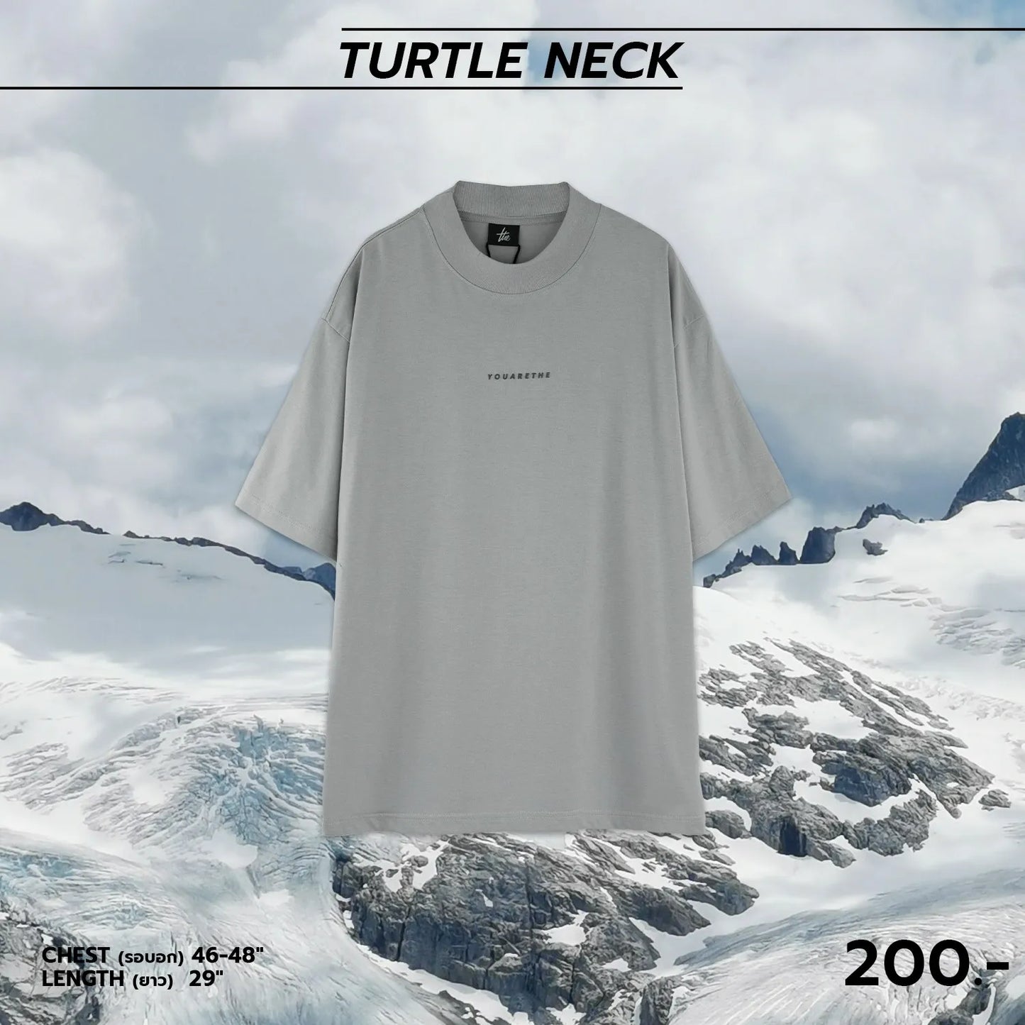 URTHE - เสื้อยืด คอเต่า แขนสั้น รุ่น TURTLE NECK