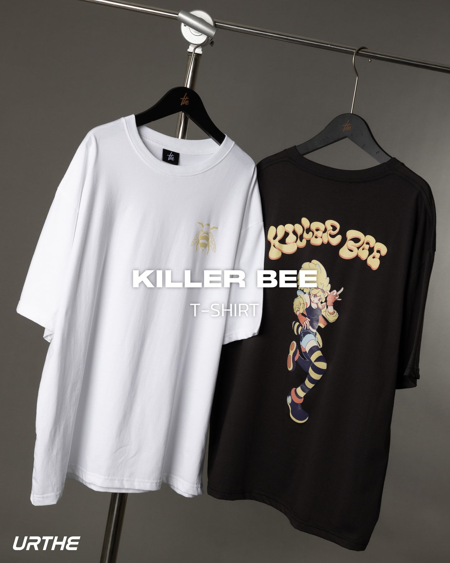 URTHE - เสื้อยืด แขนสั้น Oversize สกรีนลาย รุ่น KILLER BEE