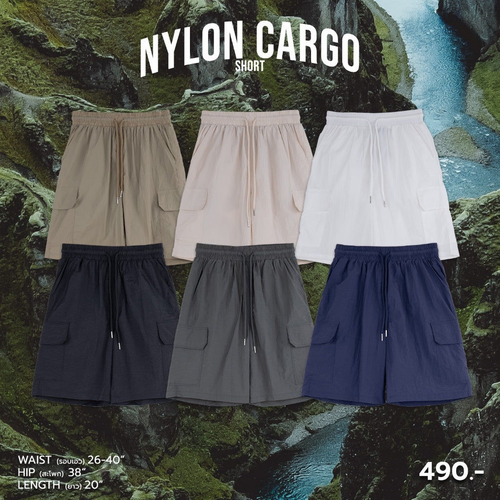 Urthe - กางเกงคาร์โก้ ขาสั้น ผ้าร่ม รุ่น NYLON CARGO SHORT