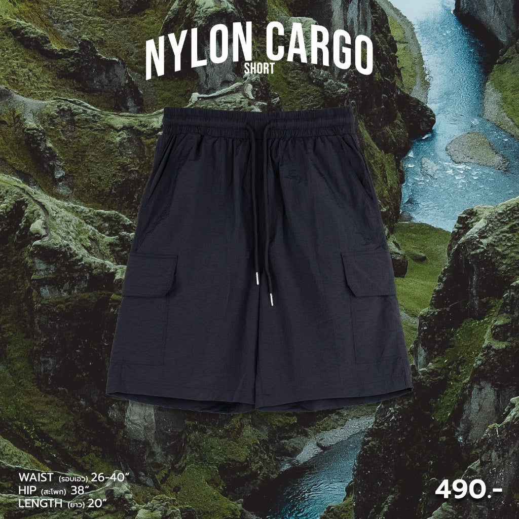 Urthe - กางเกงคาร์โก้ ขาสั้น ผ้าร่ม รุ่น NYLON CARGO SHORT